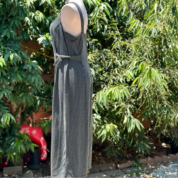 Wild Fable Black & White Vertical Stripes Tank Pantsuit - Picture 7 of 8